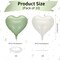 Sage Green White Heart Balloons, 10PCS Green Beige Foil Heart Balloons, 18inch Olive Green Cream White Heart Shape Balloons for Neutral Jungle Birthday Baby Shower Valentines Wedding Party Decorations